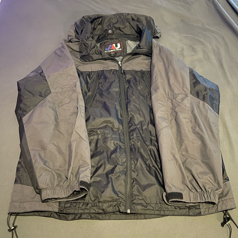 Vintage Black and Gray Windbreaker Jacket
